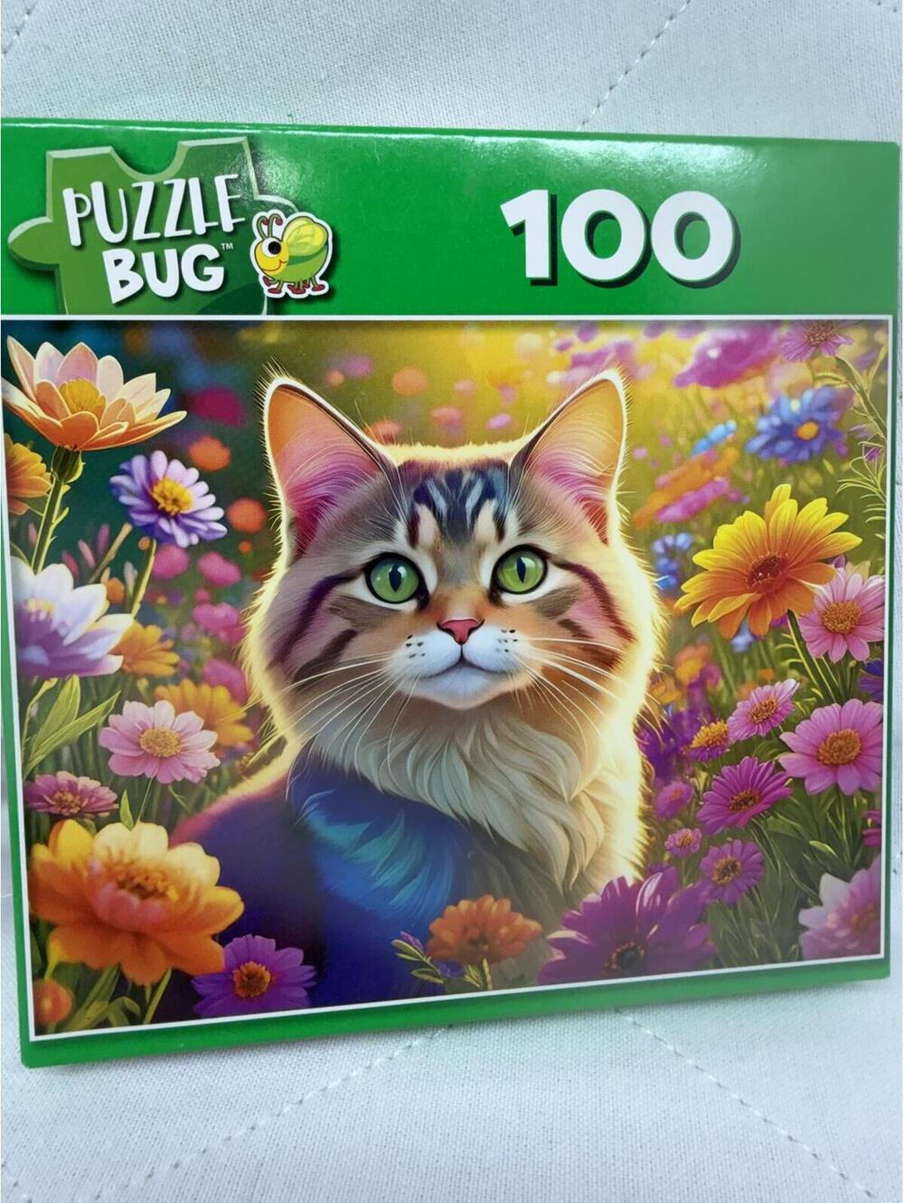 Puzzle Bug 100pc Jigsaw Puzzle - Beautiful Cat in the Garden - NEW Sealed